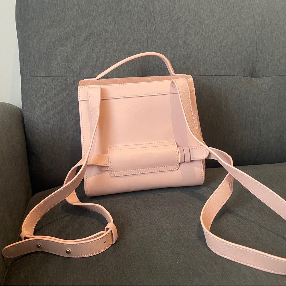 SOLD Mlouye blush pink convertible leather and suede backpack / handbag - Picture 5 of 15